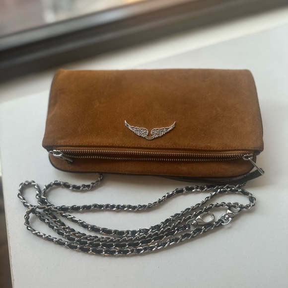 Zadig & Voltaire chestnut crossbody bag in suede - Picture 1 of 3